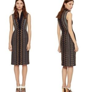 Tory Burch Smocked V Neck Dress